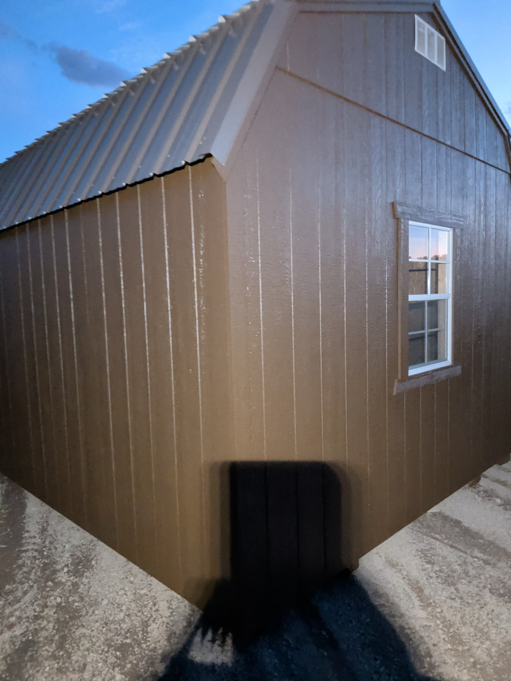 12x28 Lofted Barn Garage in stock at Old Hickory Buildings of Erin (back)