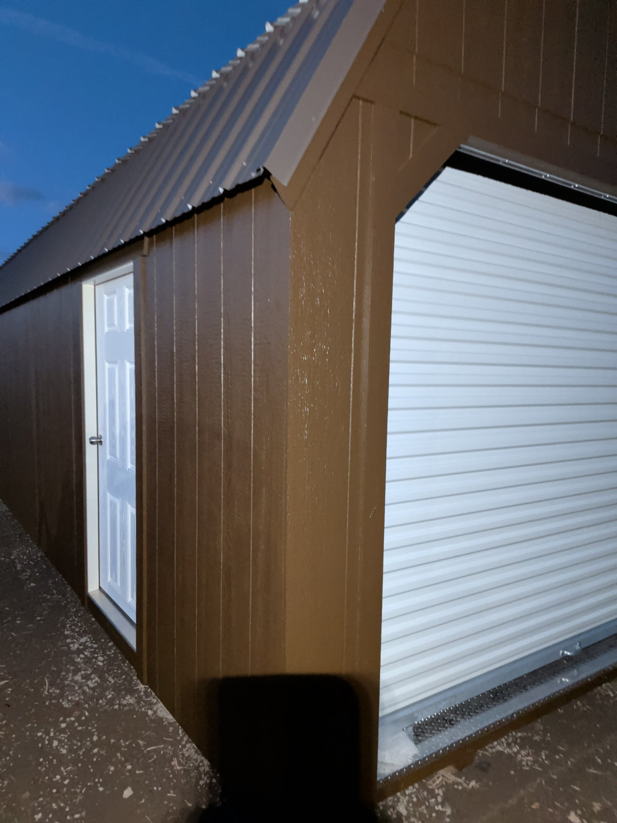 12x28 Lofted Barn Garage in stock at Old Hickory Buildings of Erin (front)