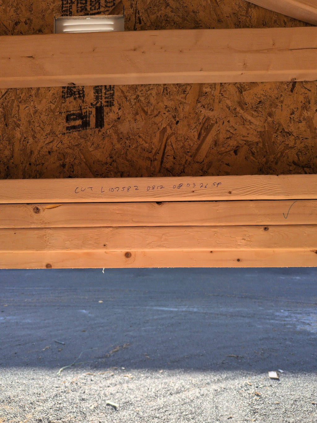 8x12 Utility Shed in stock at Old Hickory Buildings of Erin (inside)