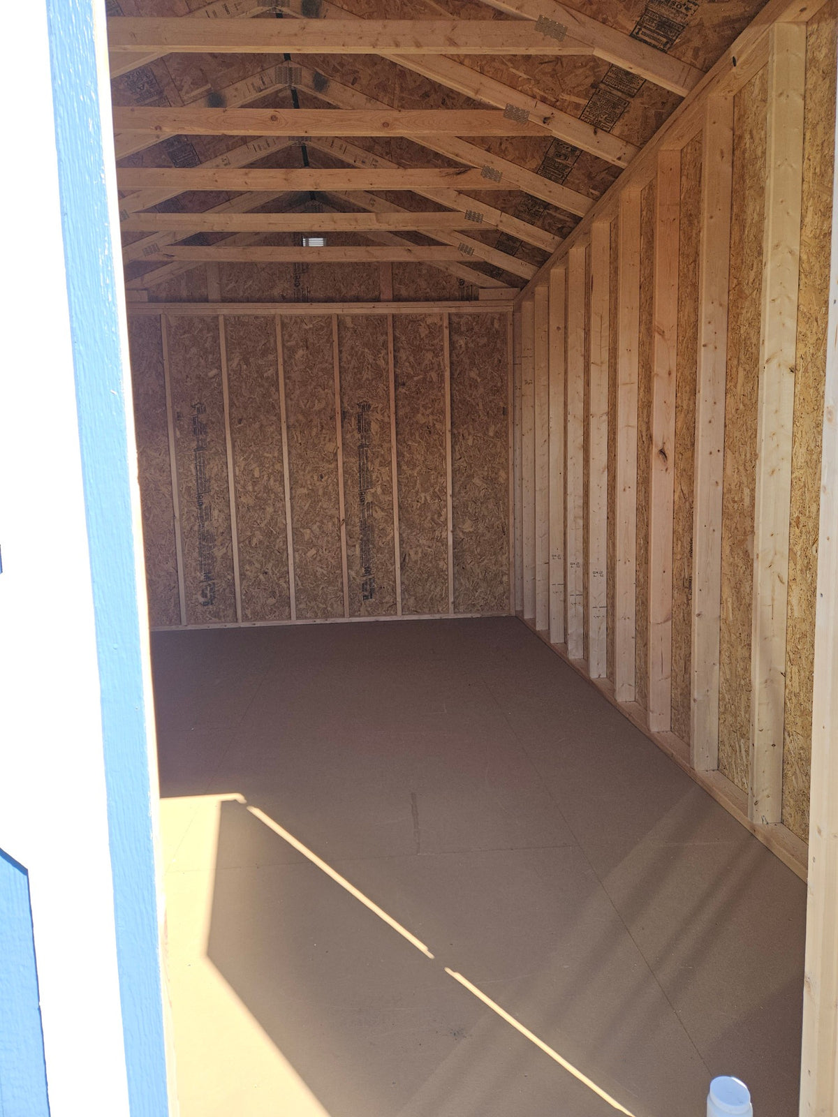 10x16 Utility Shed in stock at Old Hickory Buildings of Erin (interior)