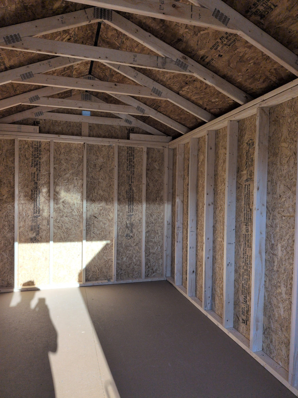 8x12 Utility Shed in stock at Old Hickory Buildings of Erin (interior)