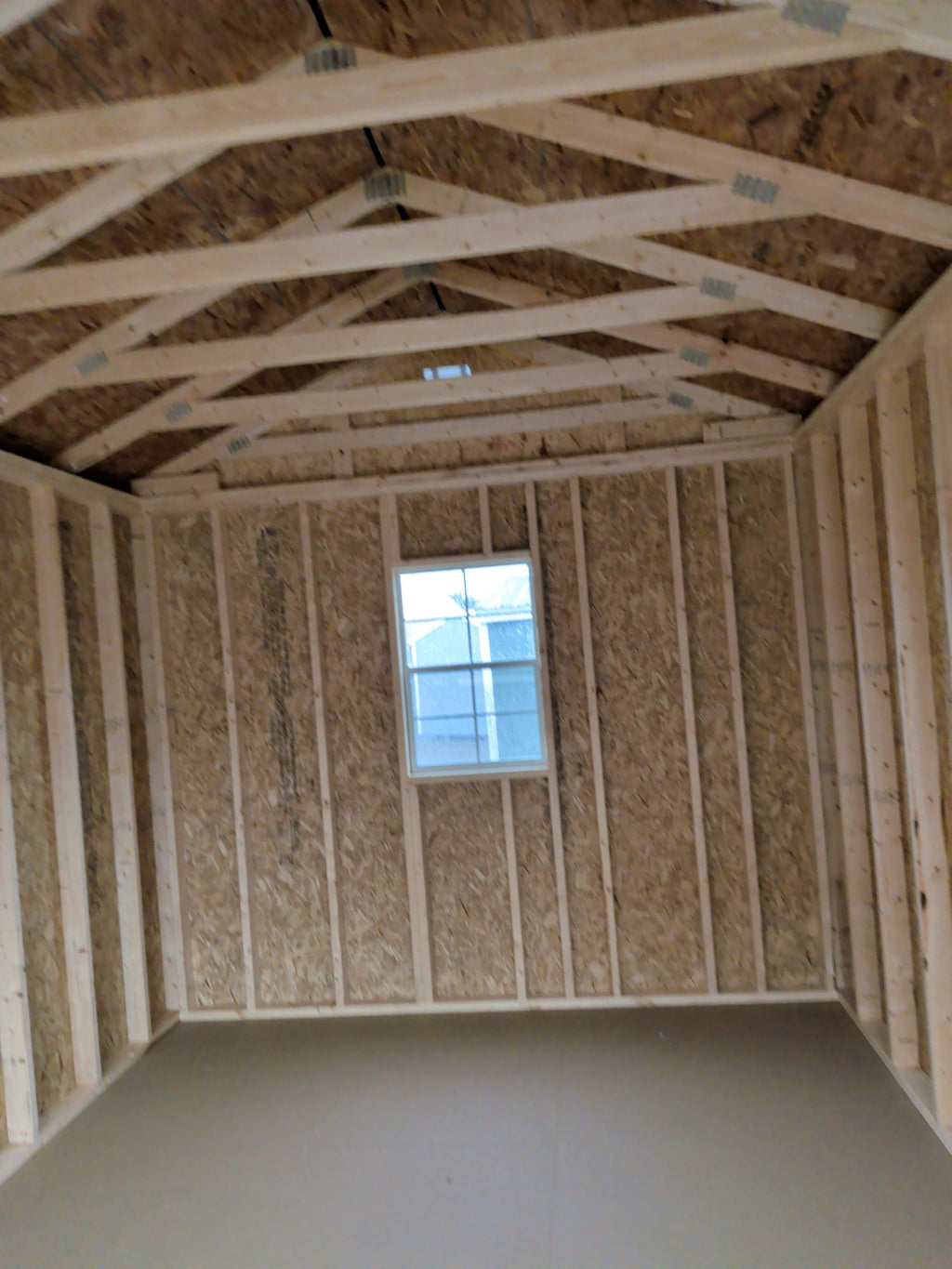 10x16 Utility 8' Garage in stock at Old Hickory Buildings of Erin (interior)