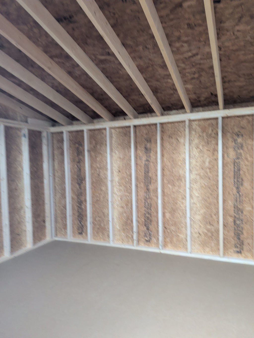 10x16 Studio in stock at Old Hickory Buildings of Erin (interior)
